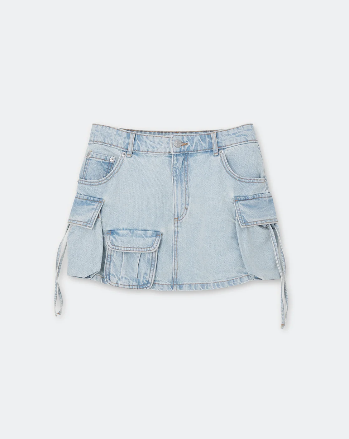 Denim Cargo Mini Skirt - Image 2